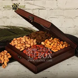 جعبه چوبی پذیرایی آجیل و خشکبار لوکس باکس کد LB026