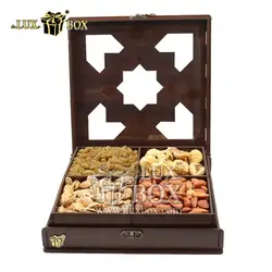 جعبه چوبی پذیرایی آجیل و خشکبار لوکس باکس کد LB026