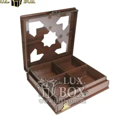 جعبه چوبی پذیرایی آجیل و خشکبار لوکس باکس کد LB026