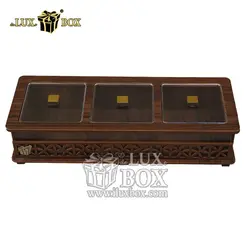 جعبه آجیل و خشکبار چوبی لوکس باکس کد LB31-1