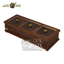 جعبه آجیل و خشکبار چوبی لوکس باکس کد LB31-1