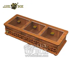 جعبه آجیل و خشکبار چوبی لوکس باکس کد LB31-0