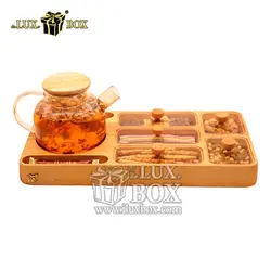 سینی سرو و پذیرایی چوبی آجیل و خشکبار لوکس باکس کد LB403
