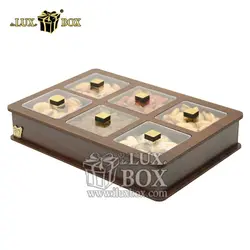 جعبه پذیرایی آجیل و خشکبار چوبی لوکس باکس کد LB11-1