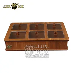 جعبه پذیرایی آجیل و خشکبار چوبی لوکس باکس کد LB11-01