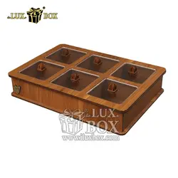 جعبه پذیرایی آجیل و خشکبار چوبی لوکس باکس کد LB11-01