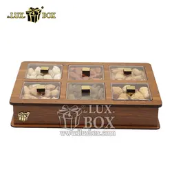 جعبه پذیرایی آجیل و خشکبار چوبی لوکس باکس کد LB11-0