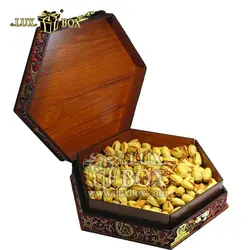 جعبه آجیل خشکبار پذیرایی ترمه چوبی لوکس باکس کد LBL013-R