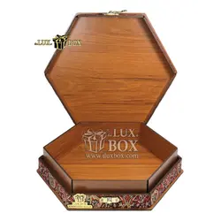 جعبه آجیل خشکبار پذیرایی ترمه چوبی لوکس باکس کد LBL013-R