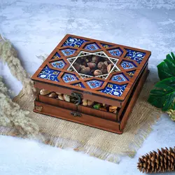 جعبه آجیل و خشکبار چوبی مدل سنتی - کلاسیک لوکس باکس کد LB052