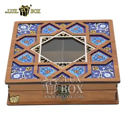 جعبه آجیل و خشکبار چوبی مدل سنتی - کلاسیک لوکس باکس کد LB052