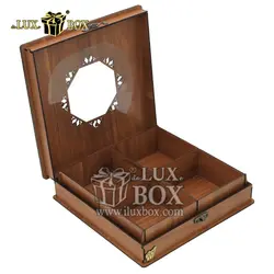 جعبه آجیل و خشکبار چوبی مدل سنتی - کلاسیک لوکس باکس کد LB052