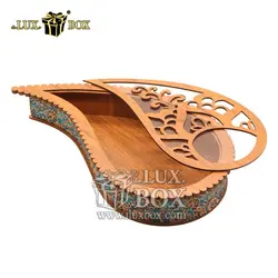 جعبه هدیه آجیل و خشکبار چوبی لوکس باکس کد LB047