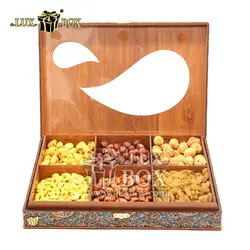 جعبه آجیل خشکبار ترمه چوبی لوکس باکس کد LB051