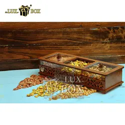 جعبه آجیل و خشکبار چوبی لوکس باکس کد LB31-01