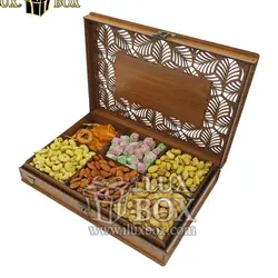 جعبه آجیل خشکبار پذیرایی چوبی لوکس باکس کد LB044