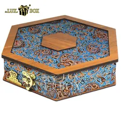 جعبه آجیل خشکبار پذیرایی ترمه چوبی لوکس باکس  کد LBL013-B