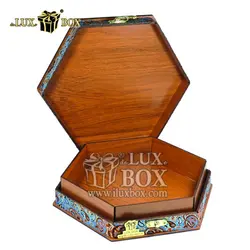 جعبه آجیل خشکبار پذیرایی ترمه چوبی لوکس باکس  کد LBL013-B