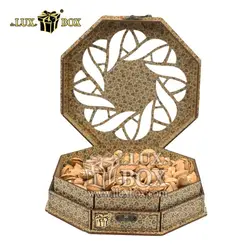 جعبه کادو آجیل خشکبار  پذیرایی چوبی لوکس باکس کد LBL021