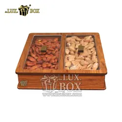 جعبه آجیل و خشکبار پذیرایی چوبی لوکس باکس کد LB24-0
