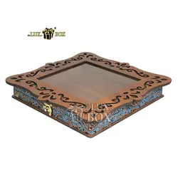 جعبه آجیل خشکبار پذیرایی ترمه چوبی لوکس باکس کد LBL060