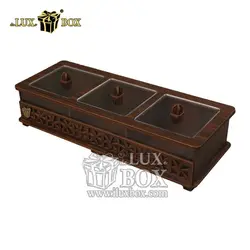 جعبه آجیل و خشکبار چوبی لوکس باکس کد LB31-11