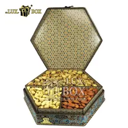 جعبه آجیل خشکبار پذیرایی ترمه چوبی لوکس باکس کد LB012