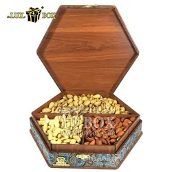 جعبه آجیل خشکبار پذیرایی ترمه چوبی لوکس باکس کد LB013