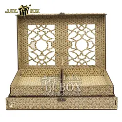جعبه کادو آجیل خشکبار  پذیرایی چوبی لوکس باکس کد LB027