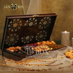 جعبه چوبی پذیرایی آجیل و خشکبار لوکس باکس کد LB016