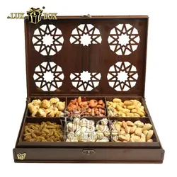 جعبه چوبی پذیرایی آجیل و خشکبار لوکس باکس کد LB016