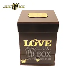 جعبه گل هدیه کادو چوبی لوکس باکس کد  LB200