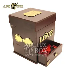 جعبه گل هدیه کادو چوبی لوکس باکس کد  LB200