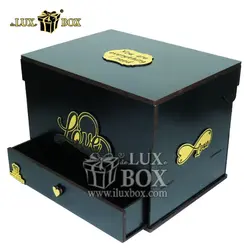 جعبه گل هدیه کادو چوبی لوکس باکس  کد LB260