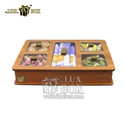جعبه دمنوش پذیرایی چای کیسه ای تی بگ  چوبی لوکس باکس کد  LB22-0