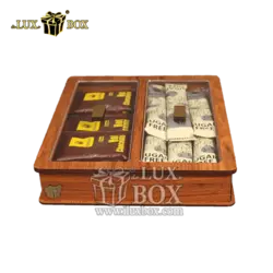 جعبه دمنوش پذیرایی کافی میکس چوبی لوکس باکس کد  LB24-0