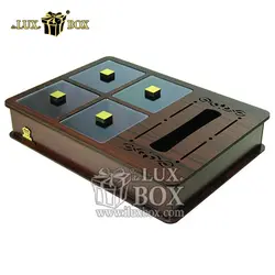 جعبه دمنوش پذیرایی تی بگ دستمال کاغذی چوبی لوکس باکس  LB12-1