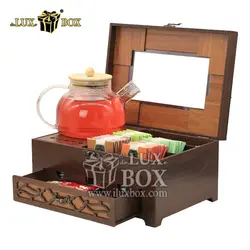 جعبه پذیرایی وارمردار دمنوش تی بگ چای کیسه ای مدل کشودار لوکس باکس کد LB114-M1