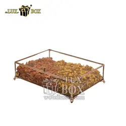 جعبه شیشه ای پذیرایی آجیل و خشکبار لوکس باکس کد LB601-S