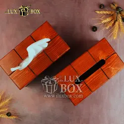 جعبه دستمال کاغذی چوبی طرح ساده لوکس باکس کد LB830