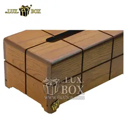 جعبه دستمال کاغذی چوبی طرح ساده لوکس باکس کد LB830