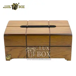 جعبه دستمال کاغذی چوبی طرح ساده لوکس باکس کد LB830