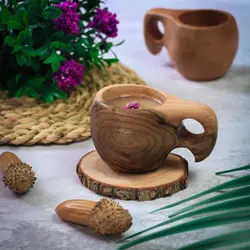 فنجان و کوکسای چوبی مدل قهوه خوری لوکس باکس کد LB453