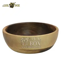 کاسه چوبی دست ساز چوب گردو مدل سالاد خوری سایز بزرگ لوکس باکس کد LB462