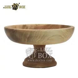 ظرف پذیرایی آجیل خوری چوبی پایه دار سایز متوسط لوکس باکس کد LBM460