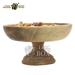 ظرف پذیرایی آجیل خوری چوبی پایه دار سایز متوسط لوکس باکس کد LBM460