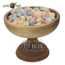 ظرف پذیرایی شکلات خوری چوبی پایه دار سایز کوچک لوکس باکس کد LBL460
