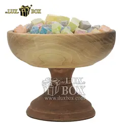 ظرف پذیرایی شکلات خوری چوبی پایه دار سایز کوچک لوکس باکس کد LBL460