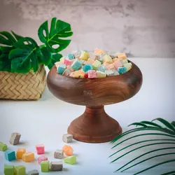 ظرف شکلات خوری پایه دار چوبی دست ساز لوکس باکس کد LBL461