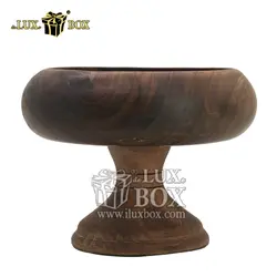 ظرف شکلات خوری پایه دار چوبی دست ساز لوکس باکس کد LBL461